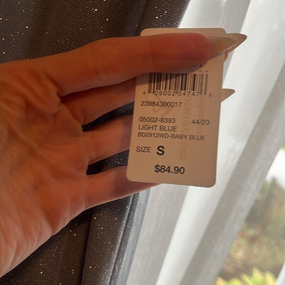 Brand new stunning blue shimmer formal dress wedding prom size small - Picture 6 of 8